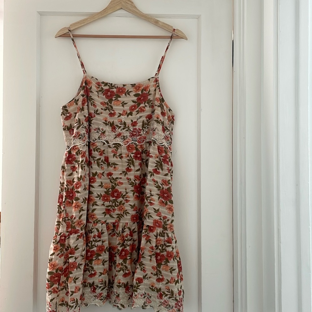 American Eagle fall floral babydoll dress Medium nwot